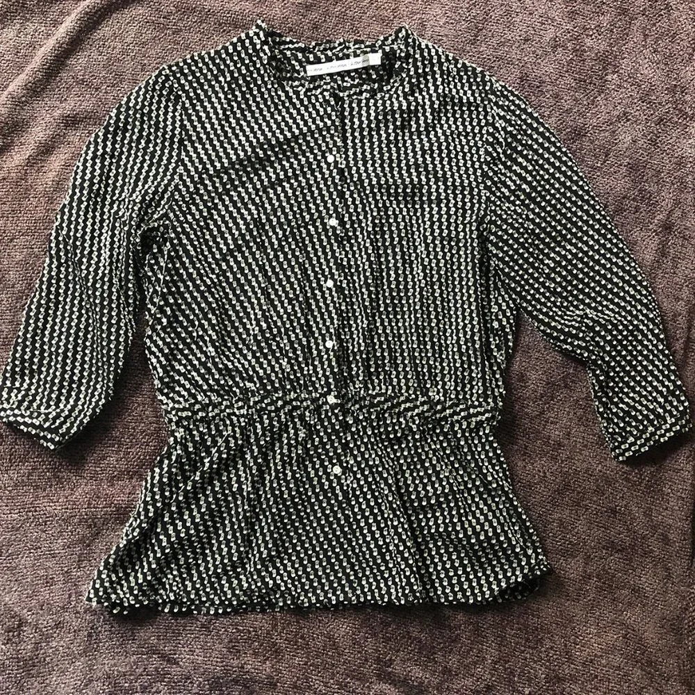 & Other Stories Black and White Pattern Blouse - Picture 2 of 11